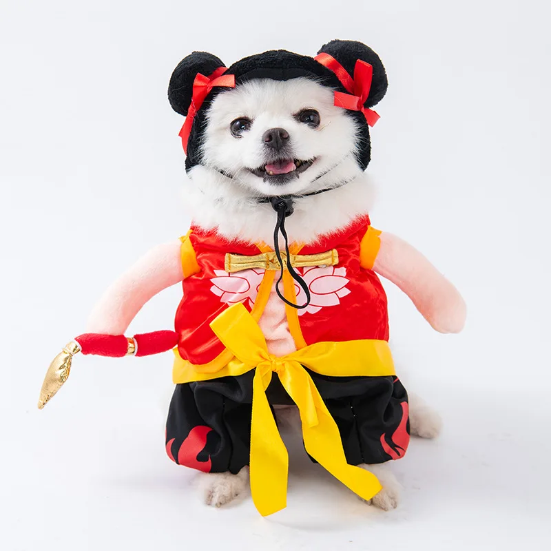 

Pet Small Dog Clothes For Teddy Bichon Frise Schnauzer Cat Cosplay Costume Two-legged Standing Transformation Outfit