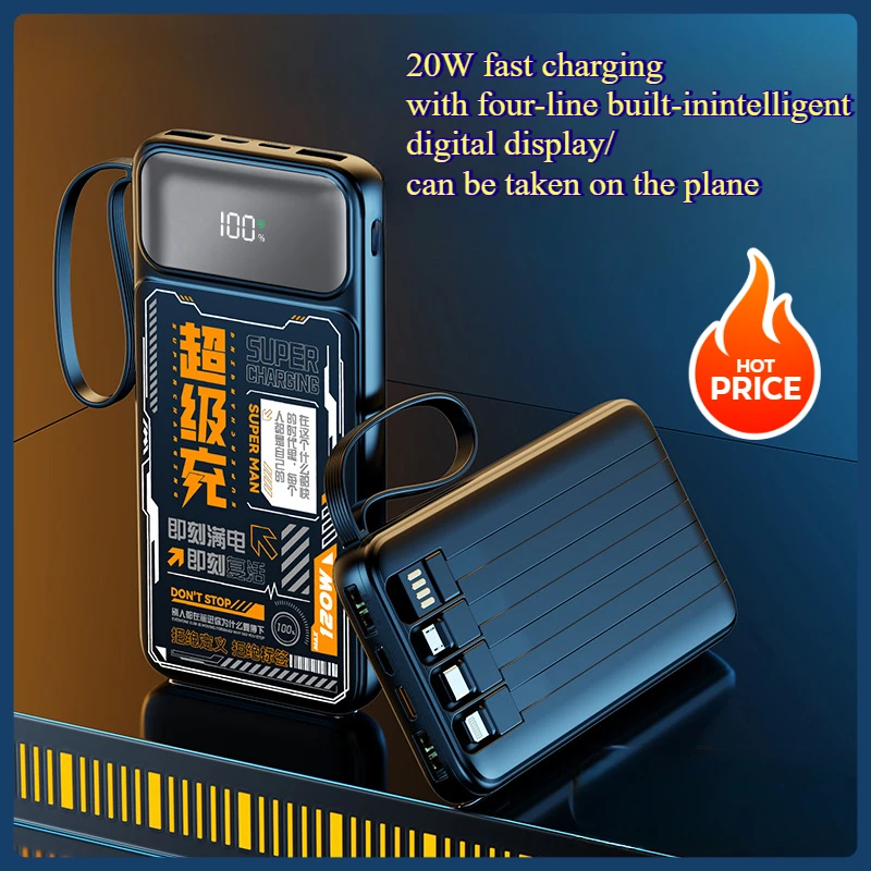 

Fast Charging Power Bank with Digital Display Ultra-thin 20000mah Mobile Power Supply