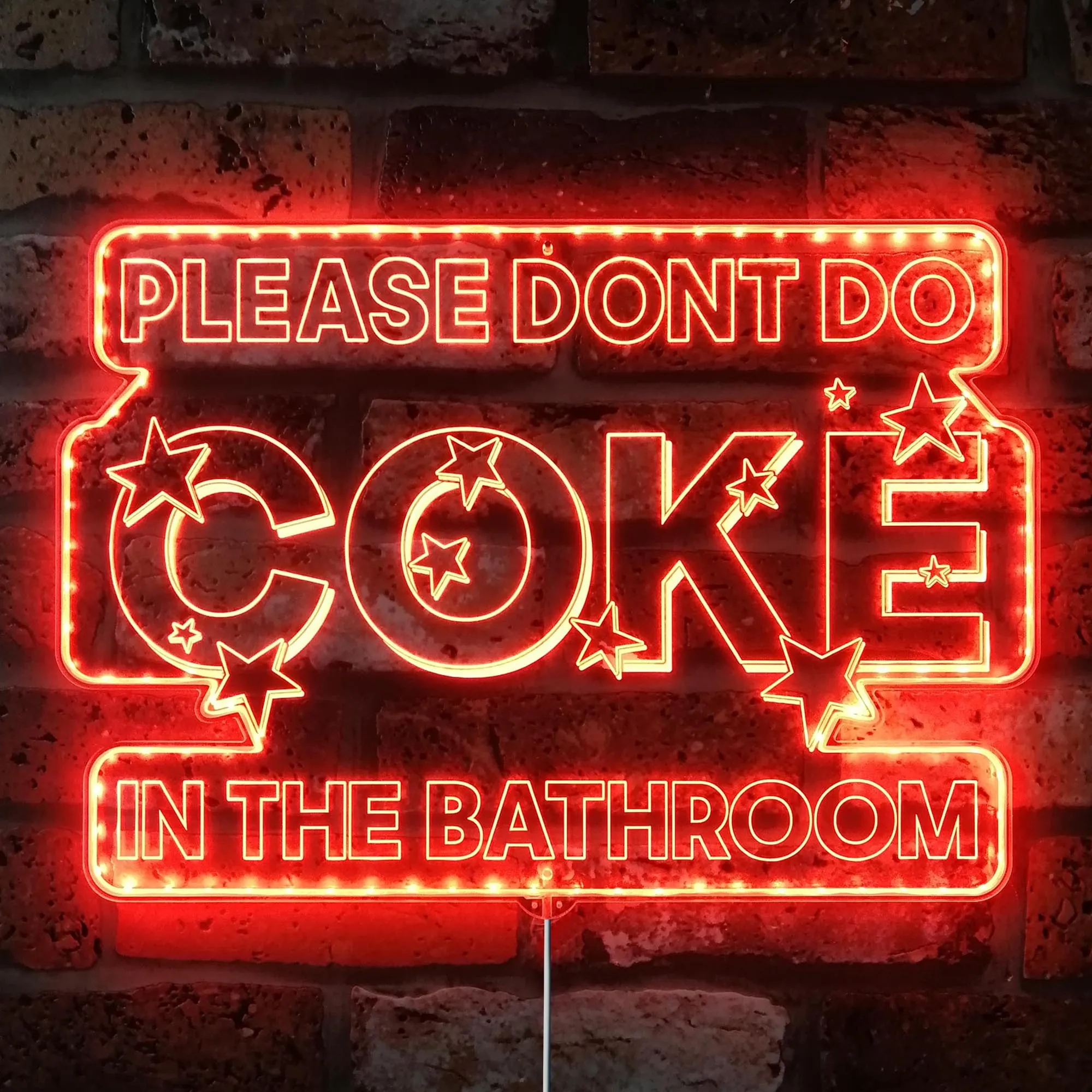 Please Don't Do Coke in the Bathroom Glam Led Neon Sign st06-fnd-i0036-c