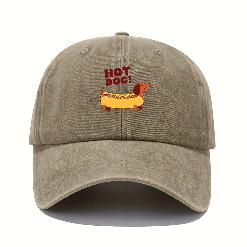 Lustiger Hot Dog bedruckter Baseballhut, Sonnenschutz, Freizeit, Sport, Outdoor-Kopfbedeckung, lustiges Musterdesign