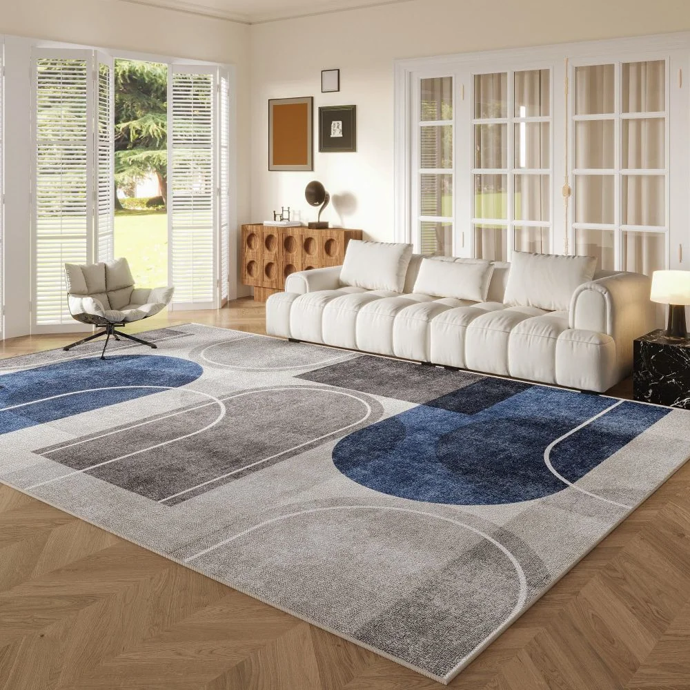 VIKAMA Cream Tone Living Room Rug Light Luxury Easy Clean Floor Mat for Tea Table Bedroom Bedside Home Decoration