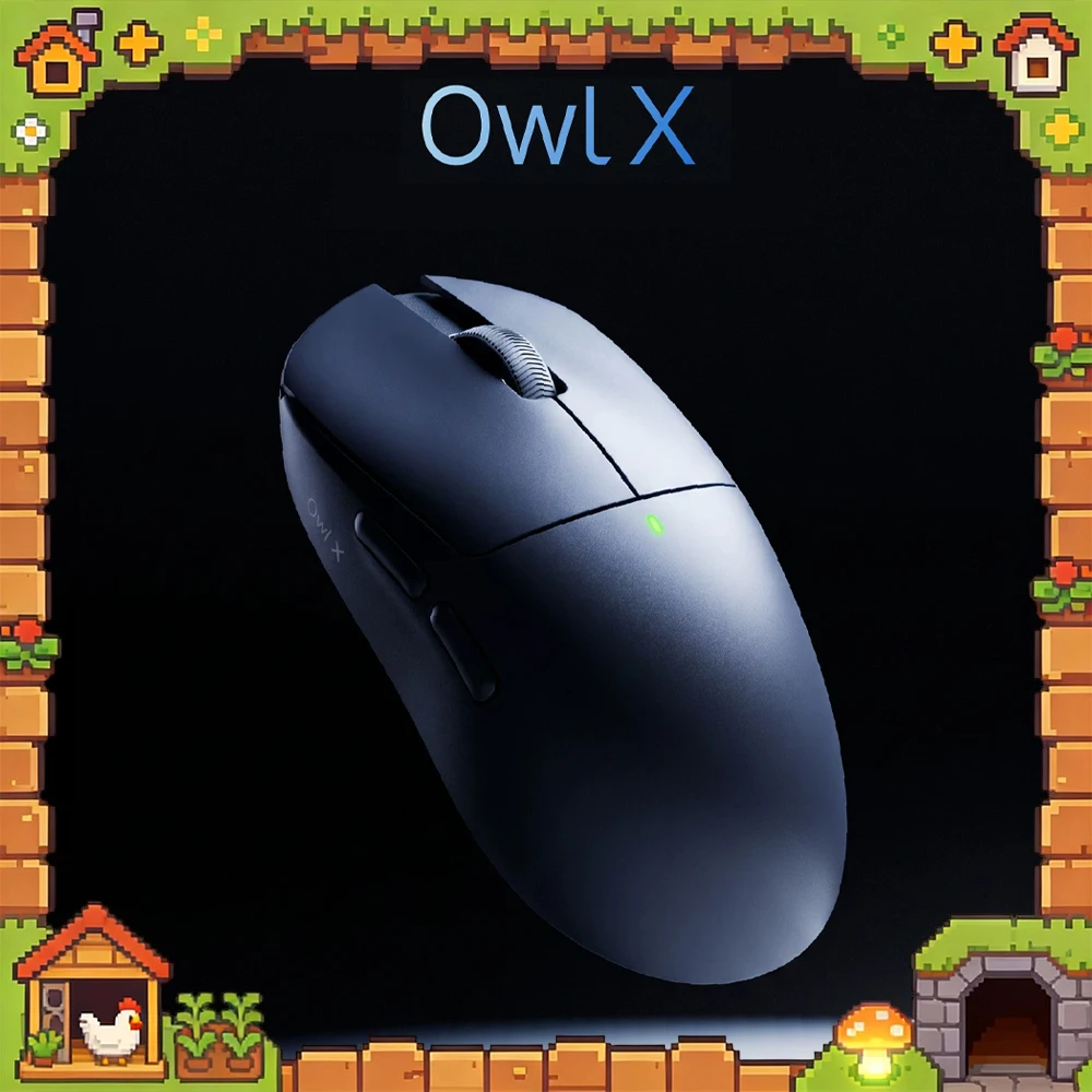 OwlX Gaming Mouse Dual Mode Wireless Mouse MAGS Electromagnetic Microswitch PAW3955 8000Hz Polling Rate Lightweight Mice For PC