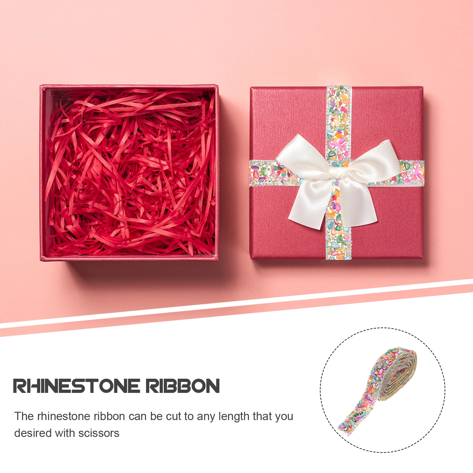 

1 Roll Cuttable Rhinestone Ribbon Multi-Function Craft Trim Heat Resistant Decorative Clothes Accessory Hot Melt Adhesive