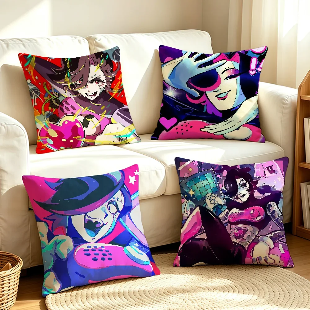 Game M-Mettaton E-EX cushion cover Soft Smooth Pillow Case Hidden Zipper Washable Decorative Couch Office Gift
