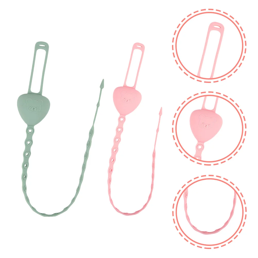 

2 шт., силиконовые ремни безопасности для соски, растягивающиеся цепочки для прорезывания зубов, регулируемые зажимы для детской бутылочки, держатель для соски
