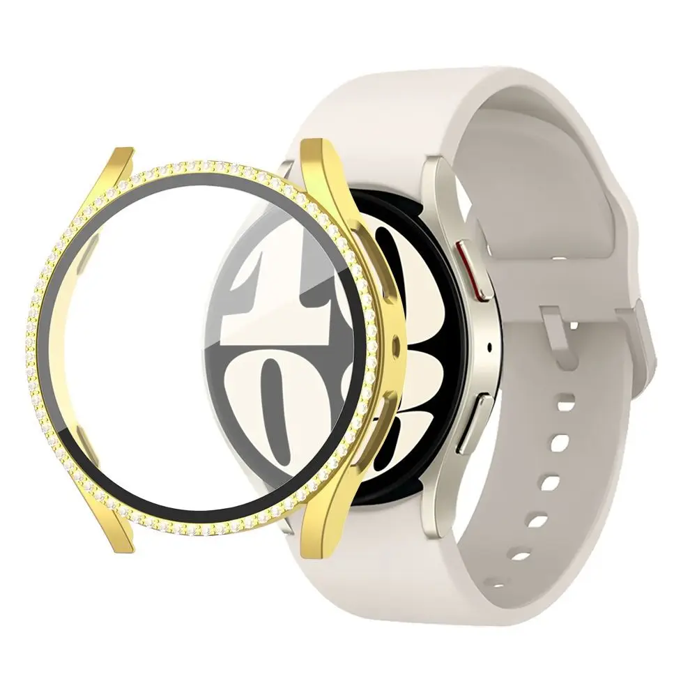 Juste de protection pour Samsung Galaxy Watch 6, accessoires pare-chocs en diamant, PC + Guatemala, 40mm, 44mm
