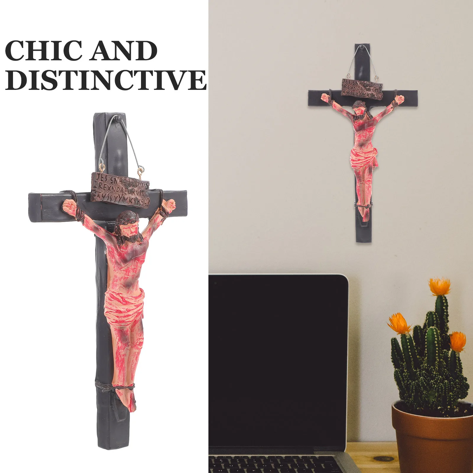 

Resin Hanging Cross Ornament Wall Decoration Jesus Cross Christian Religious Home Office Decor Crosses for Wall