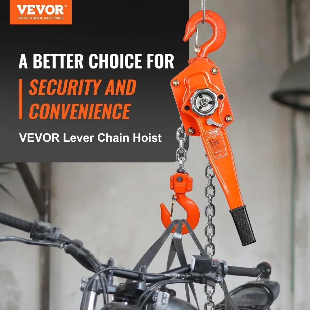 Manual Lever Chain Hoist, 6600 lbs / 3 Ton 20 FT Come Along, G80 Galvanized Carbon Steel with Weston Double-Pawl Brake