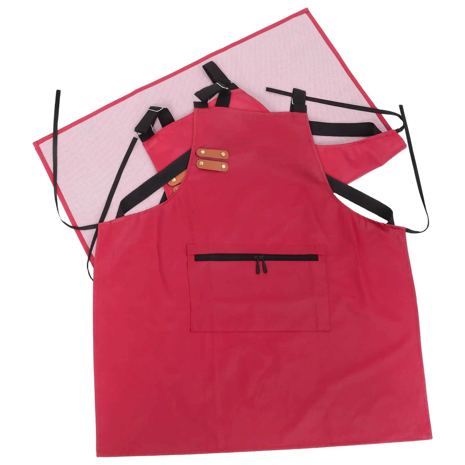 

2pcs Adjustable Waterproof Pu Apron For Women Men Cooking Baking Kitchen Dishwashing With Pockets Reusable Chef Bartender Aprons