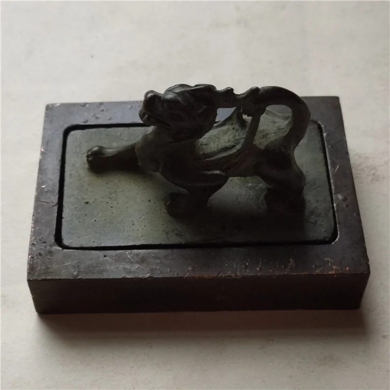 

Antique Miscellaneous Items Imitation Antique Copper Seal Han An Year of Yuan Auspicious Beast Pixiu Seal Craft Ornament