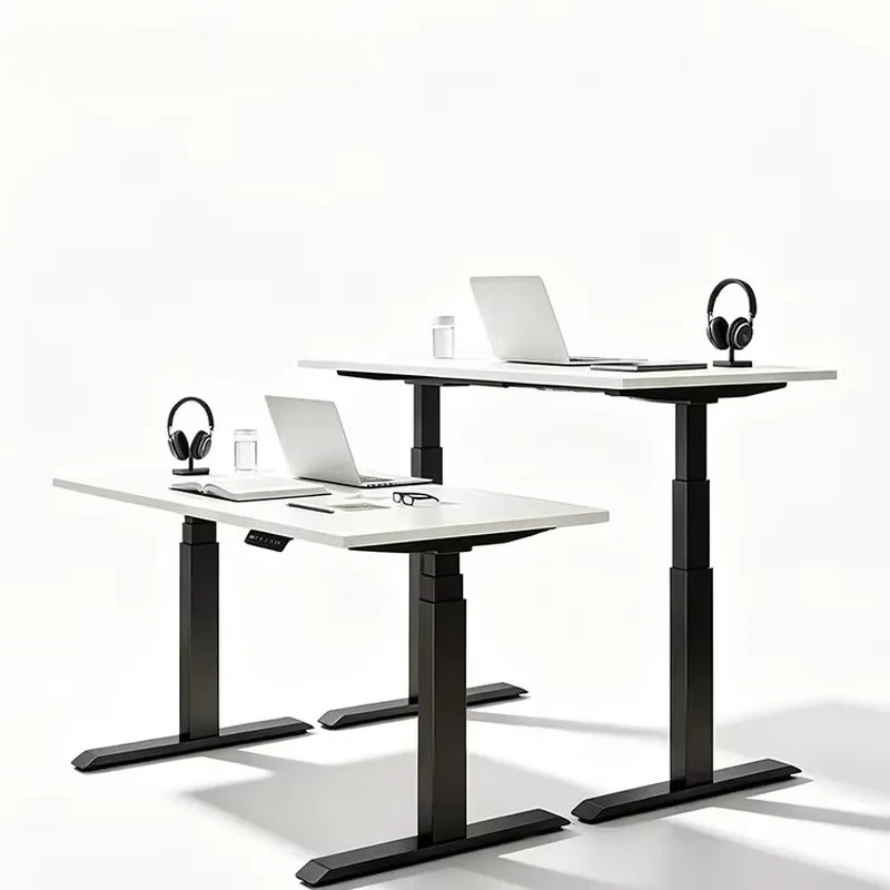Factory Price Black Ergonomic Dual Motor Two Stage Height Adjustable Standing Desk 1800*800 Office Computer Electric Table