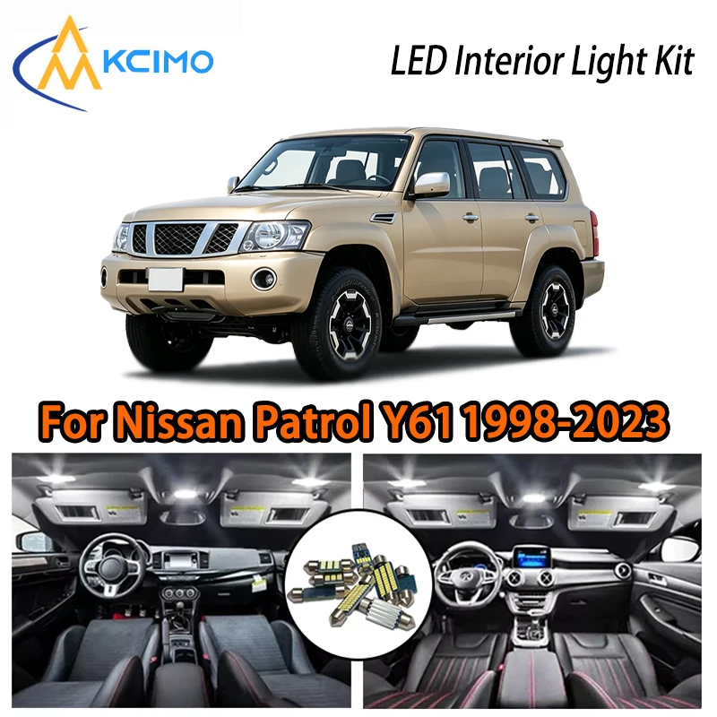 

Светодиодный комплект для Nissan Patrol Y61 1998-2023, двухцветные, суперяркие, простые в установке, атмосферные внутренние светильники