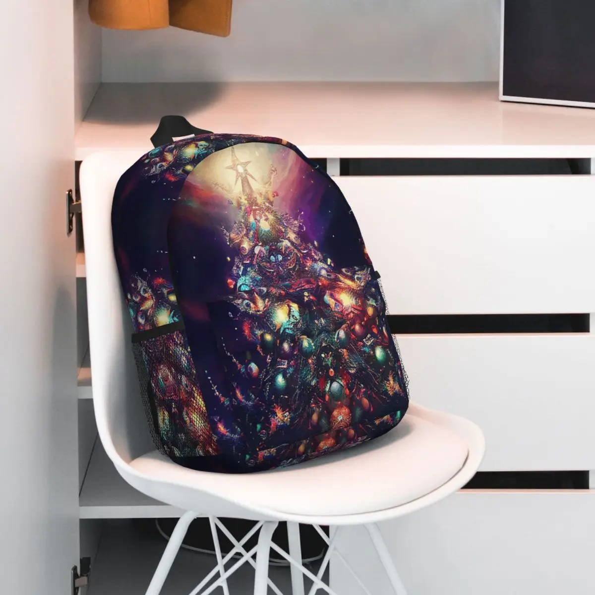 

Exquisite Christmas Tree Print Backpack Student BookBag Kids School Bag Laptop Shoulder Bags for Boys Girls
