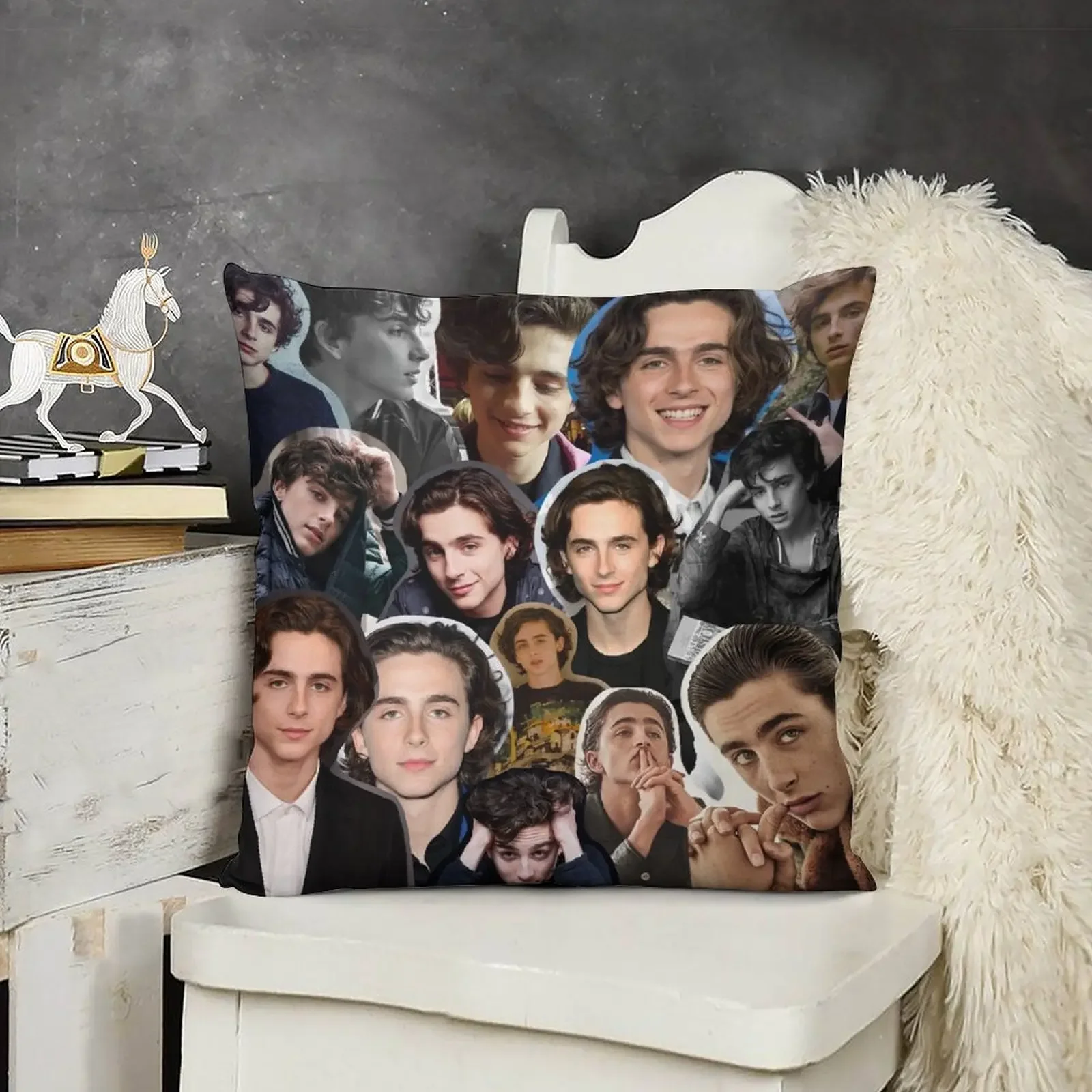 timothée chalamet collage (old version) Throw Pillow Decorative Cushion Cover autumn pillowcase pillow