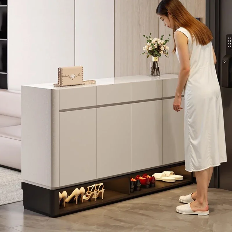 

Nordic Luxury Shoe Cabinet Mobile Designer Storage Organizer Box Vertical Slippers Shoe Shelf Bedroom Muebles Home Furniture