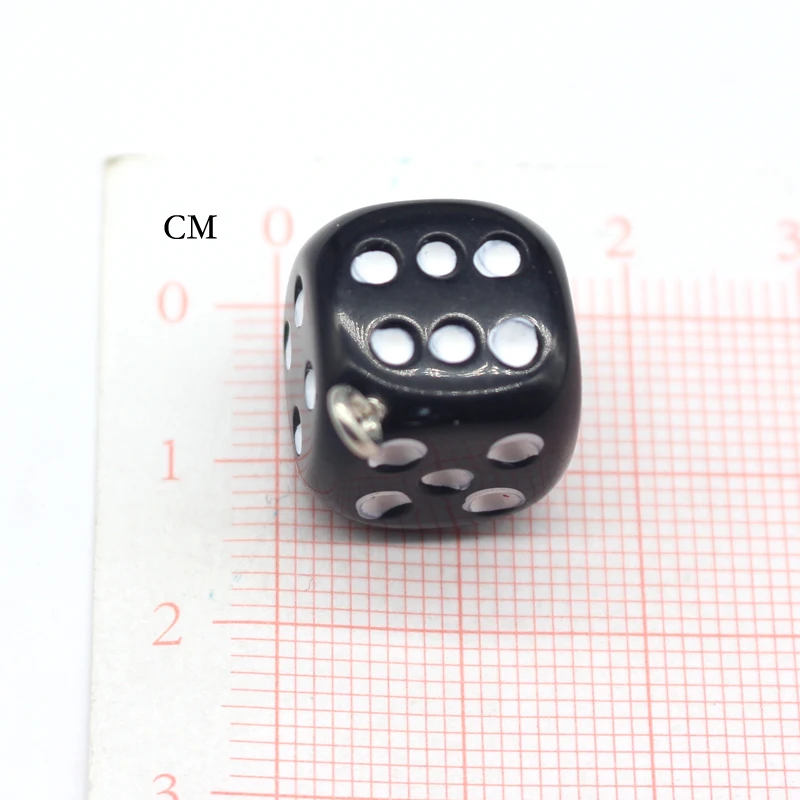 10pcs/lot Fun Mini Figurines Resin Dice Charms For Keychain Findings Diy Crafts Necklace Earring Pendant Make  Jewelry Accesory
