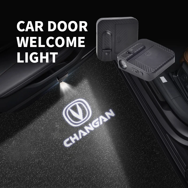 HD LED Puddle Welcome Projector Light Fit Changan CS35 CS75 Plus UNI‑T UNI‑V UNI‑K Hunter Decor Parts
