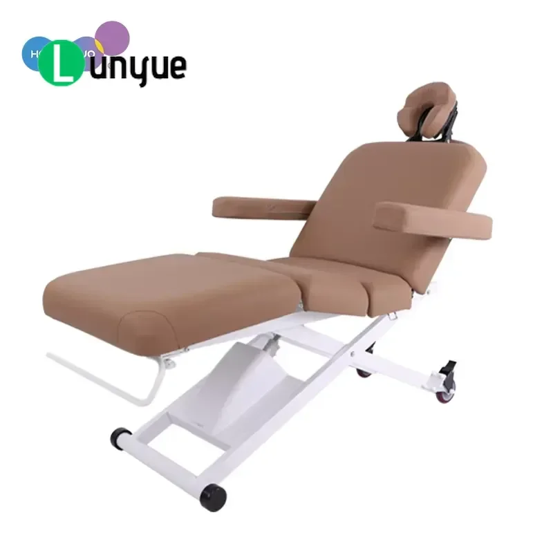 Japanese Style Electric Massage Bed Spa Reclining Chair PU Leather Facial Beauty Eyelash Treatment Bed for Home Use
