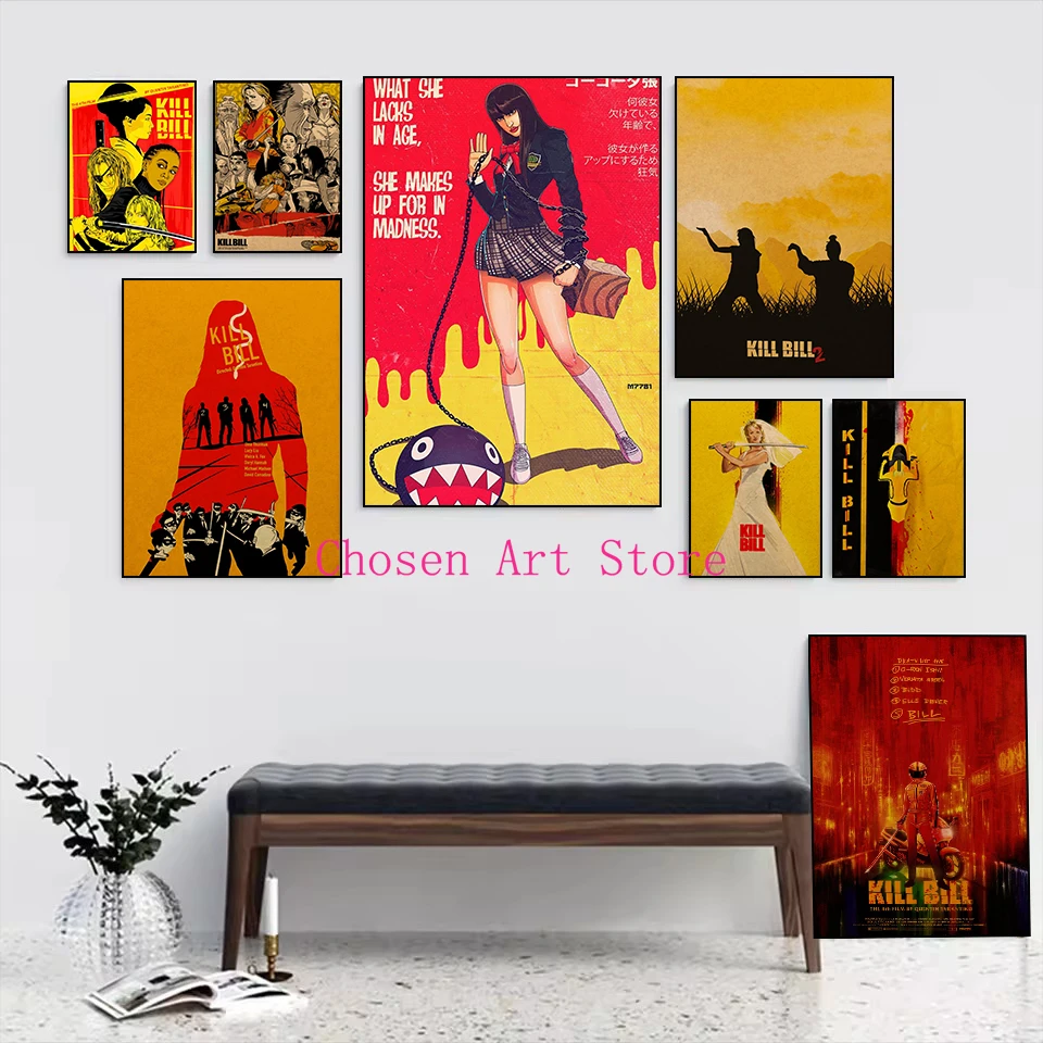 Classic Movies Kill Bill Poster Print Canvas Art Pictures Home for Living Room and Bedroom Wall Modern Decor Frameless Painting