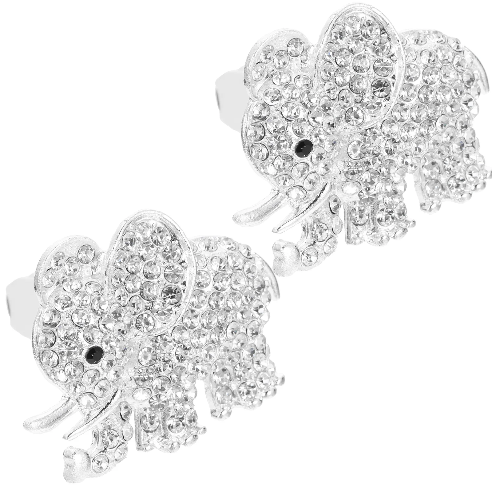 

2 Pcs Car Elephant Perfume Clip Air Freshener Accessories for Women Interior Crystal Vent Clips Silver Outlet Miss