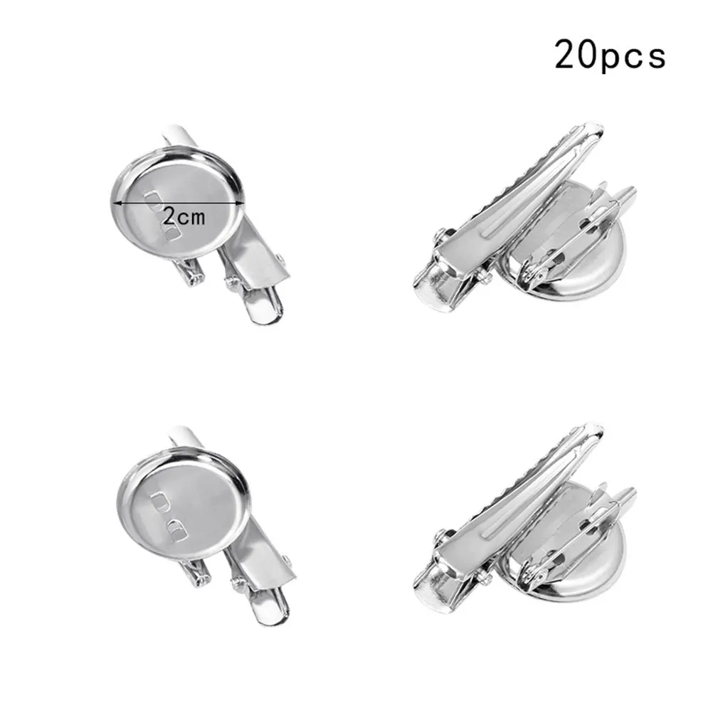

20pcs Brooch Base Setting 2Cm Blank Disc Clip Iron Tray Diy Bezels For Jewelry Making Cabochons Rhinestones Epoxy Clay Craft