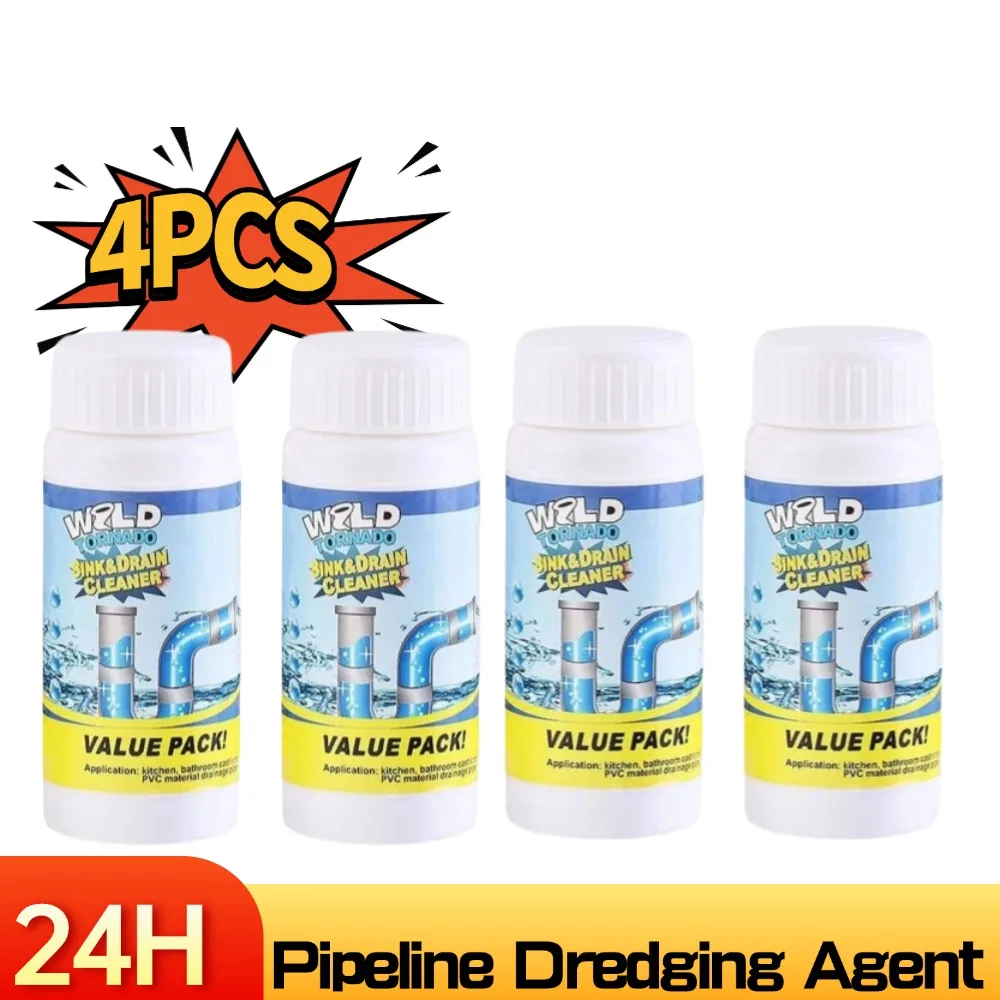 

4 шт., мощный очиститель для слива раковины, высокоэффективное средство для удаления засоров, кухонная канализация, инструменты для чистки канала, порошка