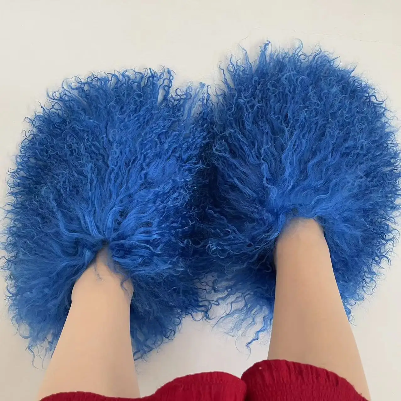 Factory Price New Designer Real Tan Sheep Fur Women Slides Slippers For Season With Customized Color