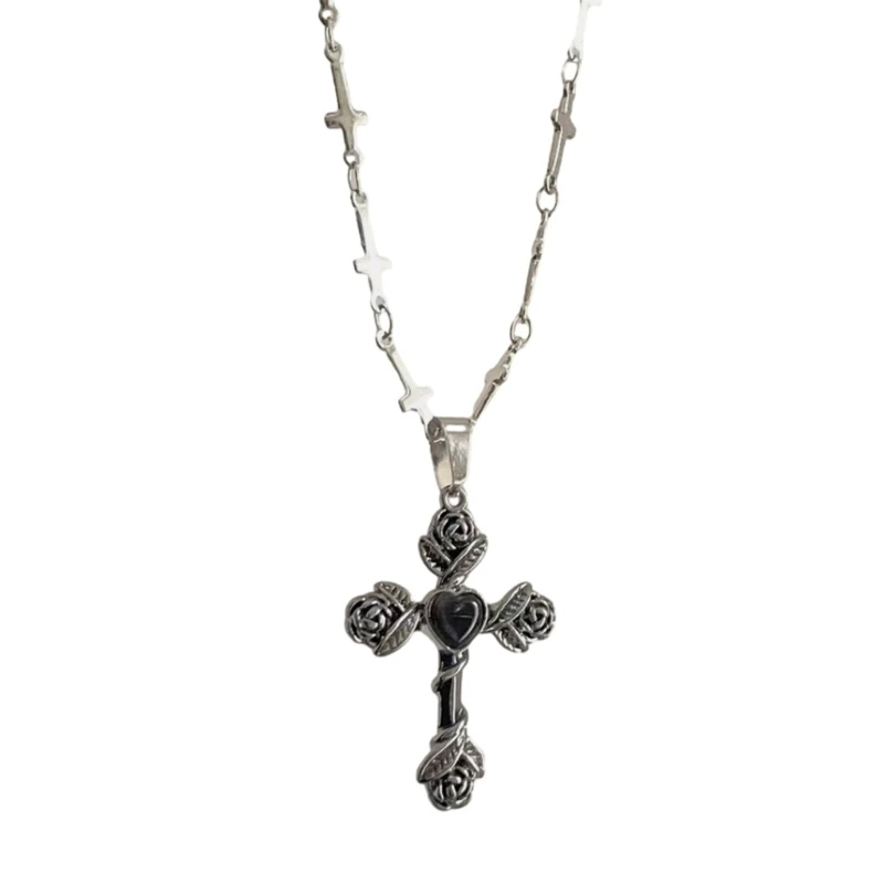 Colar pingente crucifixo amor clavícula corrente punk jóias para mulheres meninas dropsale