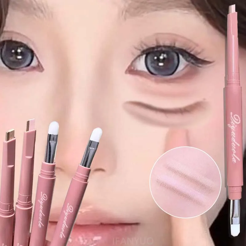 Lápiz iluminador Aegyo Sal, resistente al agua, Natural, de doble Color, gusano de seda tumbado, resaltador debajo de los ojos, lápiz de sombra, maquillaje de contorno de ojos