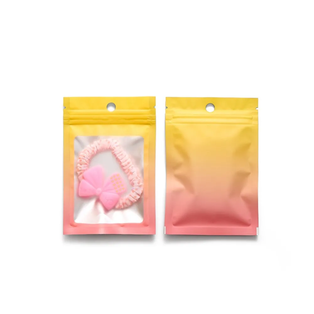 50 teile/los Farbverlauf Wiederverschließbare Kunststoff Verpackung Display Beutel Schmuck Lagerung Beutel Geschenk Zip-Lock Beutel Kleine Unternehmen Liefert – Detail 3