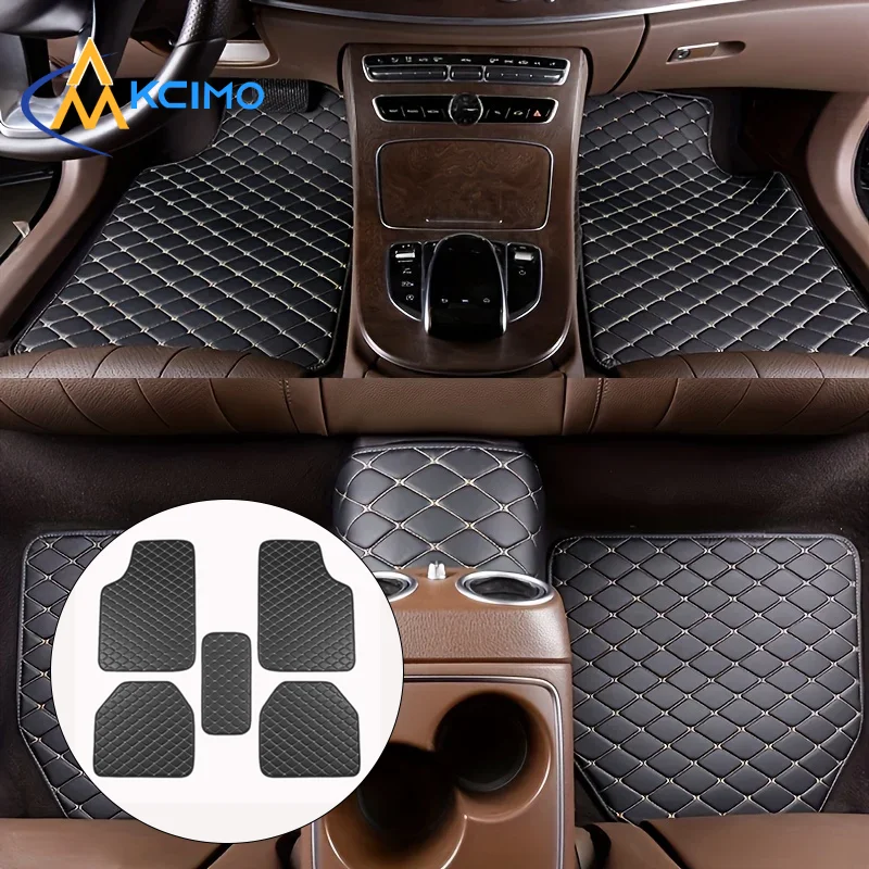 

Комплект из 5 универсальных автомобильных ковриков, водонепроницаемые коврики из искусственной кожи, всесезонная защита для салона автомобиля