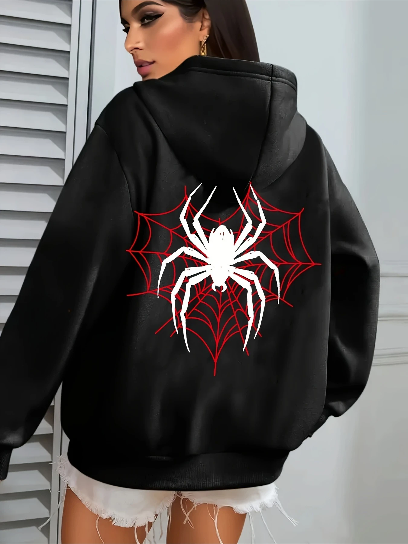 

Spider Graphic Print Autumn and Winter Men's and Women's Hoodies Casual Loose Outdoor Street Sports Training Brand Fashion Trend