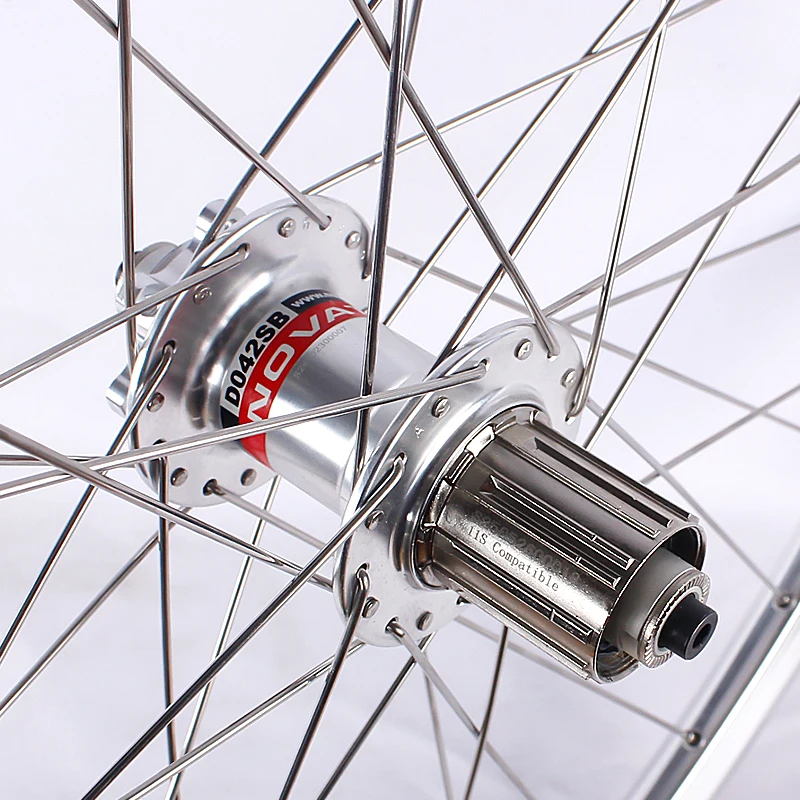 Rodas de bicicleta de estrada Novatec 700C de 26 polegadas, cubos de bicicleta MTB D041/D042SB, conjunto de rodas de bicicleta em liga de alumínio com 4 rolamentos, 7/11 velocidades.