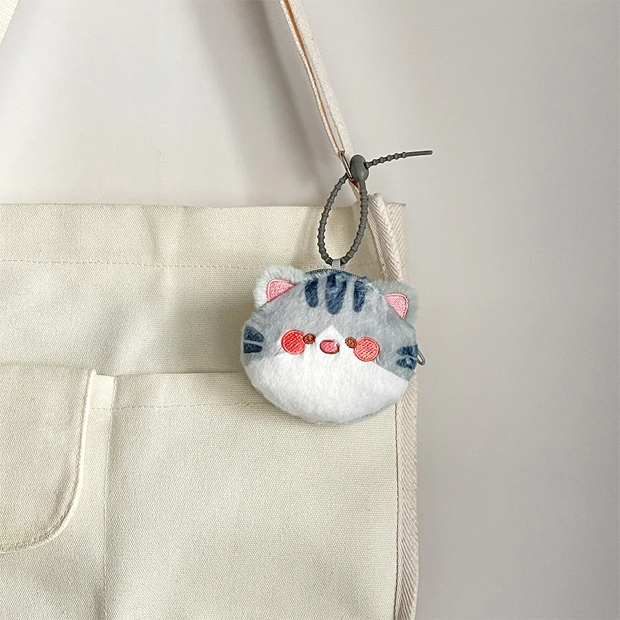 النمط الياباني Kawaii القط على شكل حقيبة سماعة الاذن المفاتيح الحقيبة لطيف محفظة نسائية للعملات المعدنية لملحقات الهاتف مفاتيح المحفظة