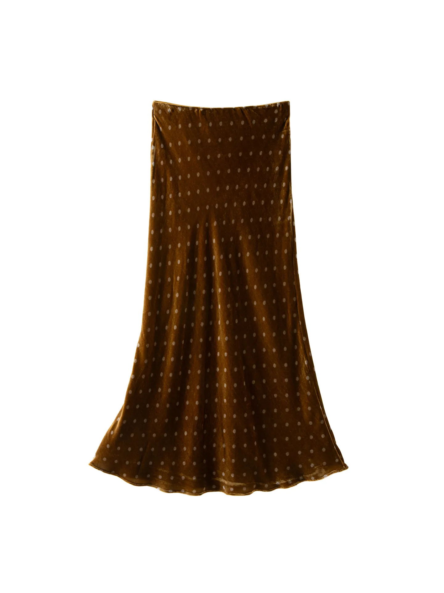 Winsleter-Silk Velvet Elegant Skirts, Elastic Waist Dot, Women Retro Temperament Chic Trumpet Skirt, 2026 Autumn New B69436CC