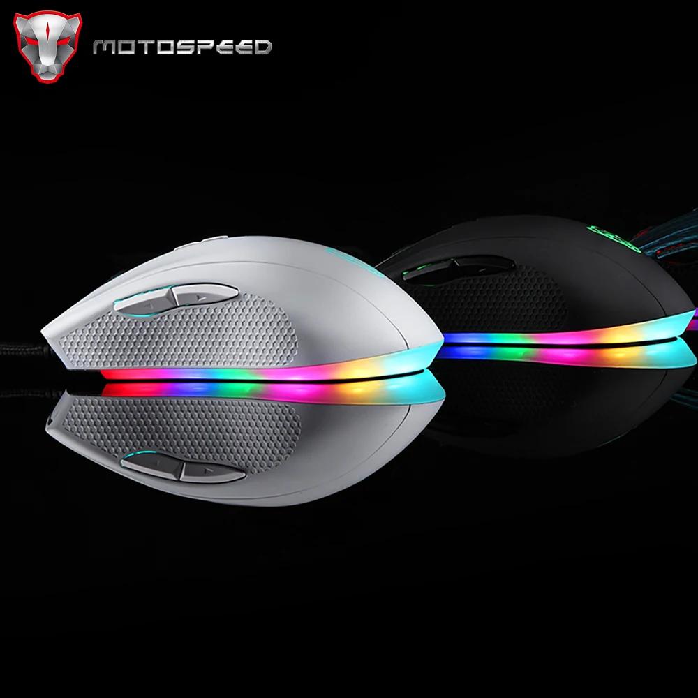 

Motospeed V60 Wired Gaming Mouse 7 Keys 5000 DPI RGB Backlight Optical Engine Computer Office Mause Macro Drive For PC Laptop