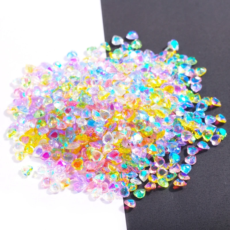 100pcs Charms con strass a forma di cuore per kit di creazione di gioielli per Nail Art Charms per unghie decorativi per decorazioni per scarpe per telefono