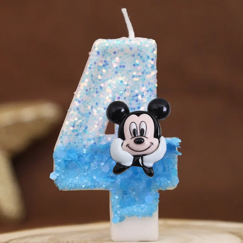 Hot Happy Birthday Number 0-9 Candles Cartoon Mickey Minnie Mouse Candle Cake Cupcake Topper Party Decoration Supplies DIY Gifts image 2