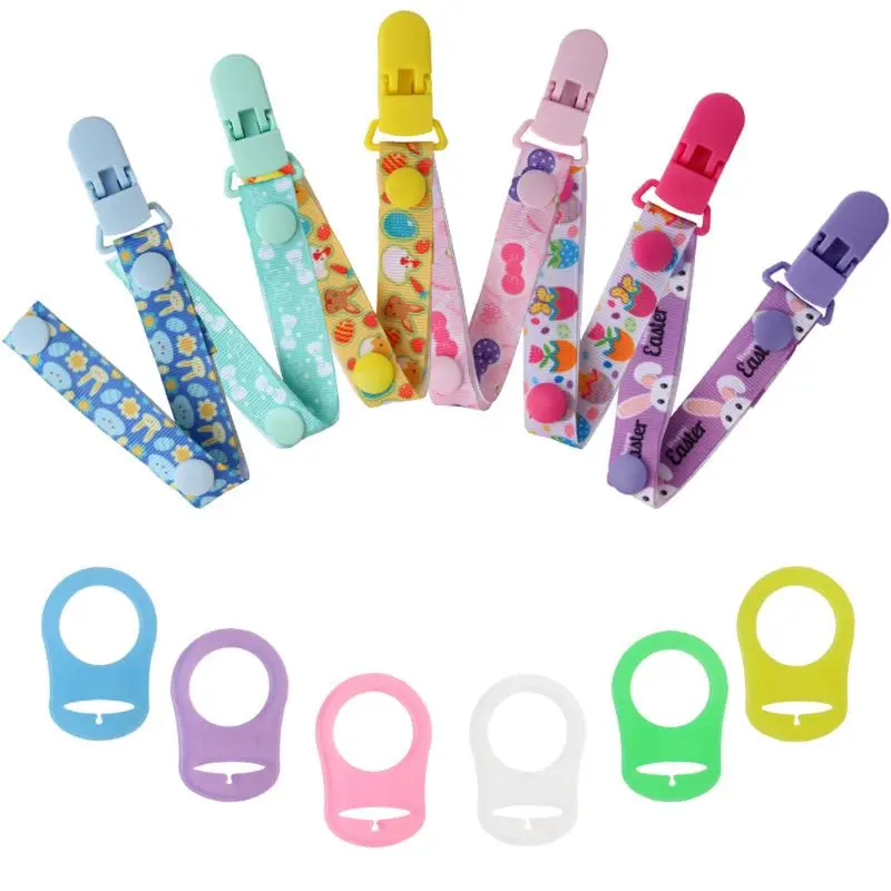 Baby Pacifier Chain with Baby Clip Holder Nursing Adapter for MAM Rings Dummy Soother Nipple Leash Strap