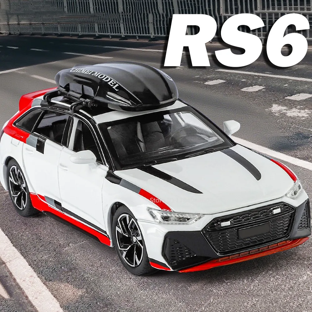 نماذج لعبة سيارة 1:32 RS6 RS7 مصنوعة من خليط معدني للمركبات المصغرة وأبواب ضوء الصوت مفتوحة ألعاب تزيين قابلة للسحب لهدايا الأطفال