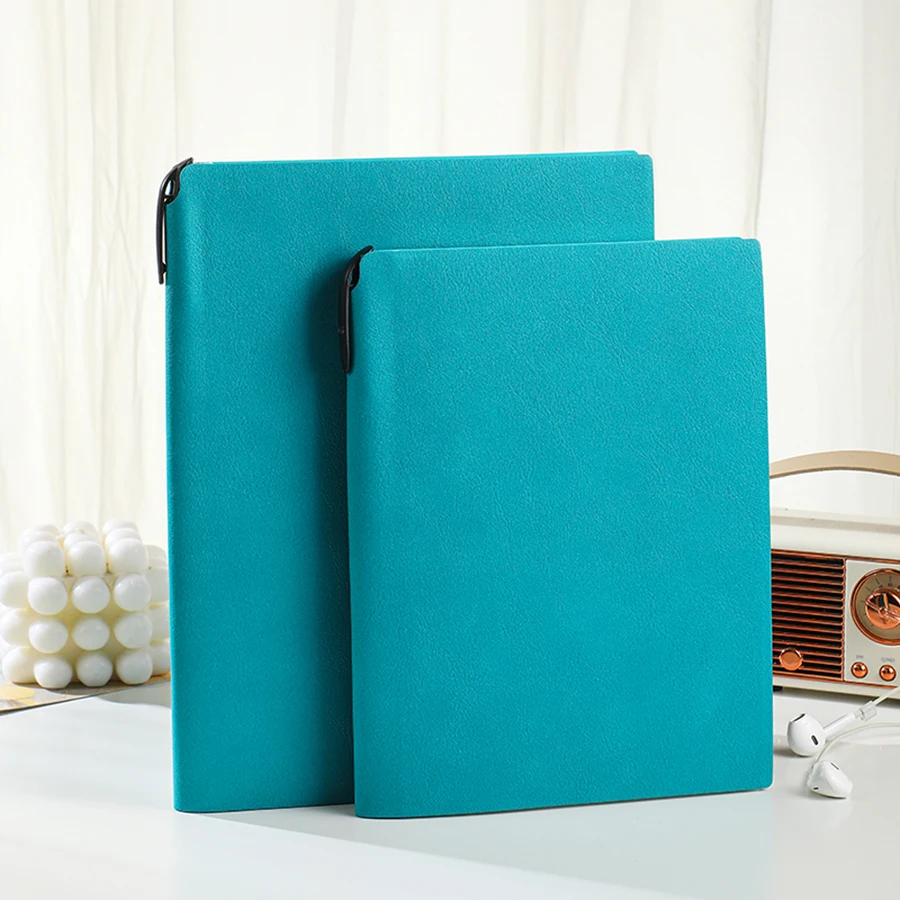 A5 PU Leather Notebook - 200 Pages Lined Paper 180° Lay Flat Thread Bound Journal with Bookmark And Pen Loop for Office Use