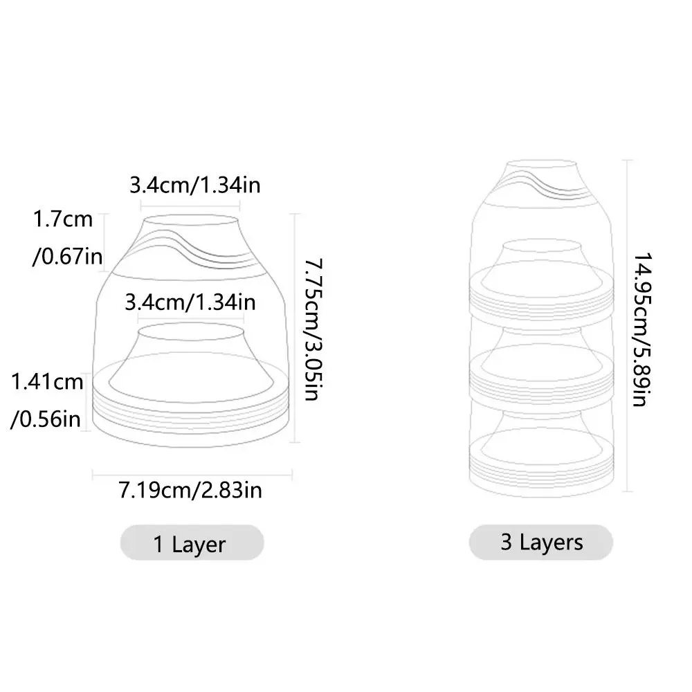3 Layers Baby Milk Powder Box Compartment Large Capacity Portable Formula Dispenser Stackable BPA Free Infant Food Tank Fruit