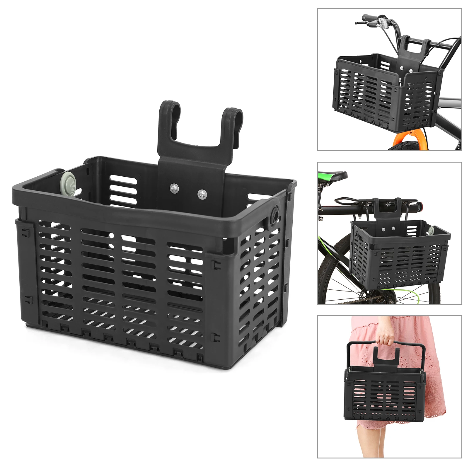 Opvouwbare fietsmand Afneembare plastic fietsstuurmand Fietsachterdrager Hangende mand Fietsbagagedrager