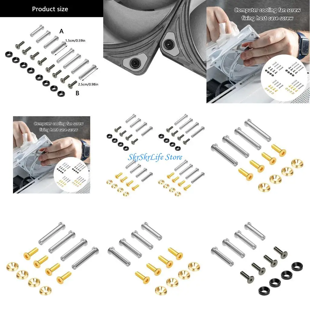 

E65E Universal Metal Cooling Fan Screws High Durability Rusts Prevention for Professional Computer Maintenance