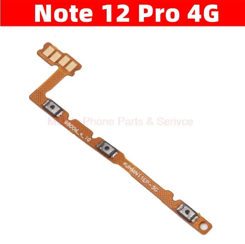 For Xiaomi Redmi Note 12 Pro 4G ‎2209116AG, 2209116AG Power On Off Volume Switch Flex Cable Smartphone Repair Parts