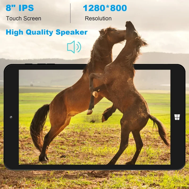 تابلت Windows 10 محمول 8 بوصة 64 بت Z8300 2GB + 32GB رباعي النواة للمكتب عالي الأداء 1280*800 IPS كاميرا مزدوجة