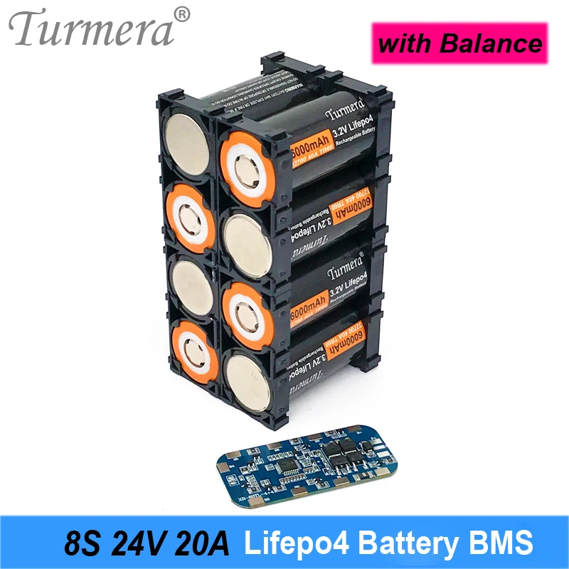 Turmera 8S 24V 29,2 V 20A Lifepo4 batería BMS Balance Protected Board para 18650 32650 32700 33140 litio hierro fosfato uso celular