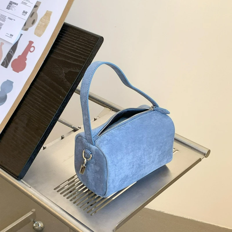 

Autumn Winter New Fashion Shoulder Bag Women Small Texture and Versatile Handle Bag Korean Style Suede Toast Square Pillow Bag