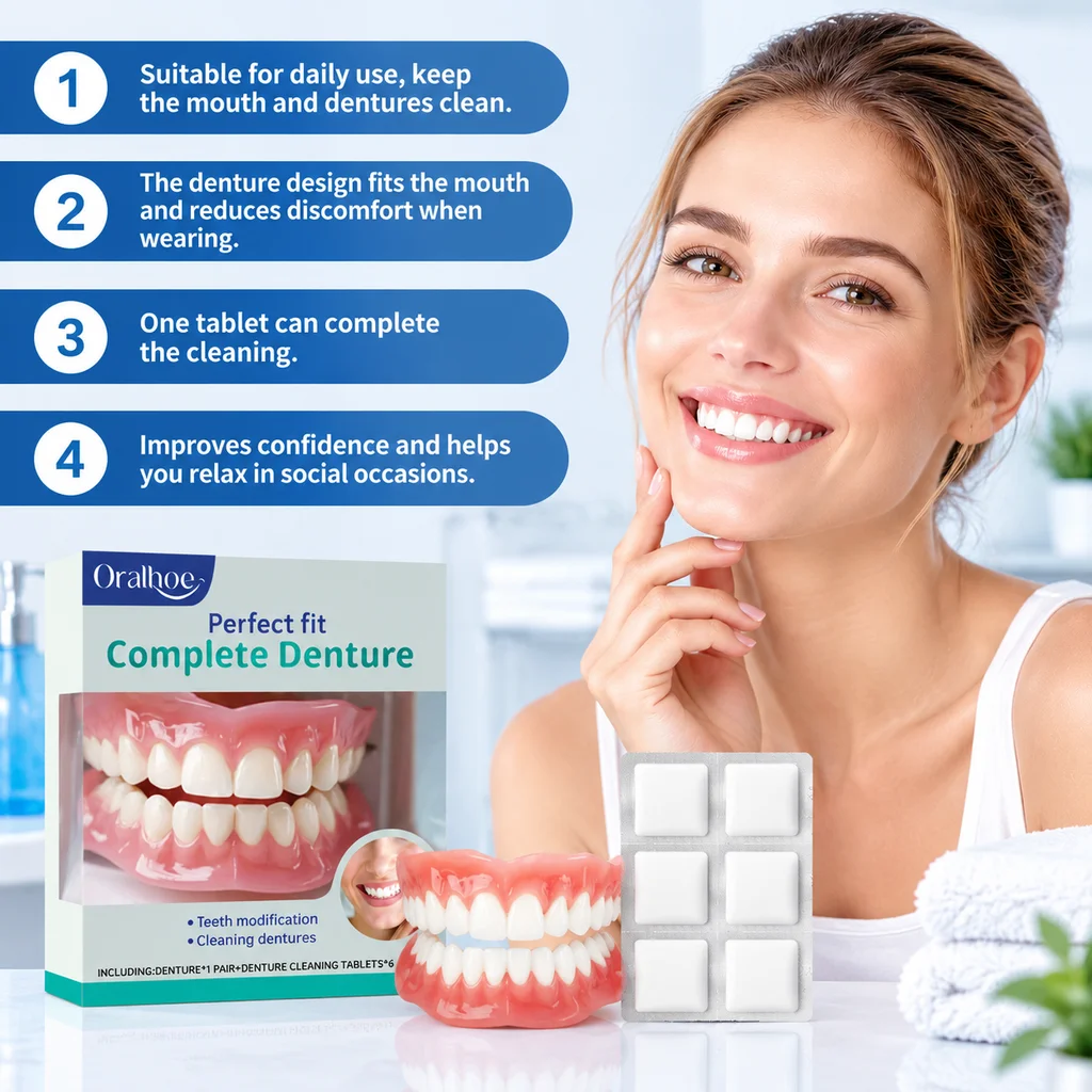 Oralhoe Denture Modification Cleaning Set Remove Odor Oral Maintenance Wear Comfortable Tooth Modification Enhance Smile Beauty