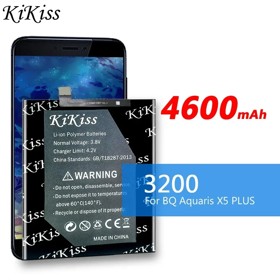 KiKiss smartphone battery for BQ Aquaris X5 Plus X5Plus (1ICP5/61/73) Batteries Bateria 4600 mAh